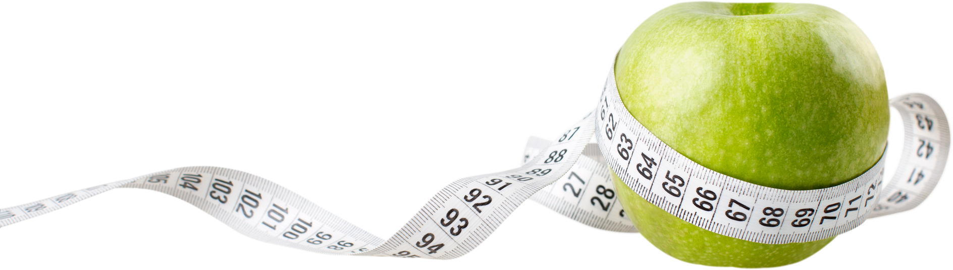 Apple with a Measuring Tape - Weight Loss Concept
